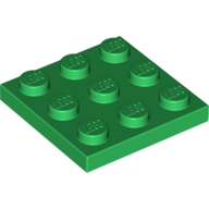 Lego Plate 3 x 3 / Green