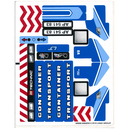 Lego Sticker Sheet for Set 8052-1 / [No Color/Any Color]