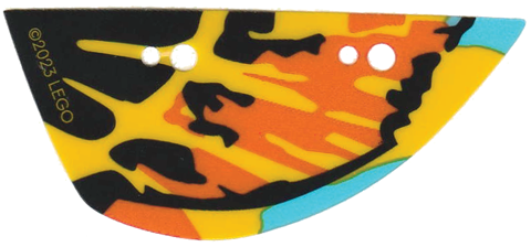Lego Wing, Skimwing, Right, Tailwing, Orange, Black, Yellow, and Trans-Light Blue Print
