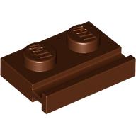 Lego Plate Special 1 x 2 with Door Rail / Reddish Brown
