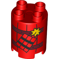 Lego Duplo Brick Round 2 x 2 x 2 with Dynamite Print