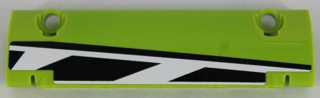 Lego Technic, Panel Curved 11 x 3 with Black and White Stripes Small Pattern Model Right Side (Sticker) - Set 8864 / Lime