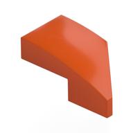 Lego Brick Wedged, Curved 2 x 1 with Stud Notch Left / Reddish Orange