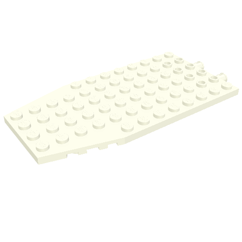 Lego Wedge Plate 6 x 12 x 1 Cut Corners with 2 Fixed Rotatable Pins [aka 4 Juniors Wing Plate] / White