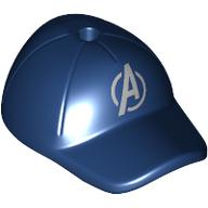 Lego Hat / Cap Short Curved Bill with Seams and Hole on Top with Silver 'A', Avengers Logo print