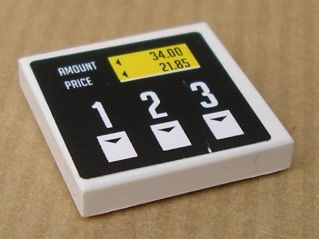Lego Tile 2 x 2 with Gas/Fuel Pump Pattern (Sticker) - Set 8135