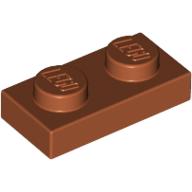 Lego Plate 1 x 2 / Dark Orange