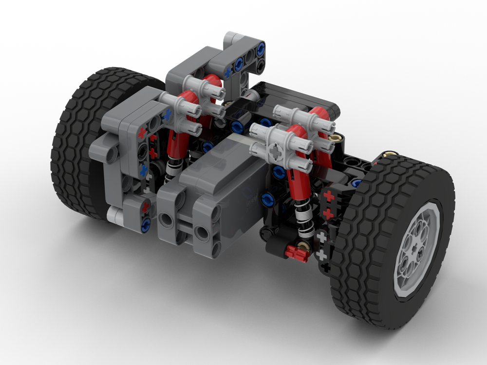 Lego 13 stud front axle with PU steering and suspension