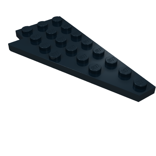 Lego Wedge Plate 8 x 4 Wing Right with Stud Notch / Black