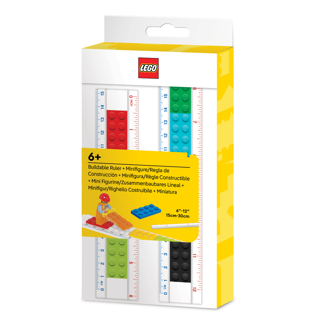 Lego Buildable Ruler with Construction Worker Minifigure