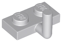 Lego Plate, Modified 1 x 2 with Bar Arm Up (Horizontal Arm 5mm) / Light Bluish Gray