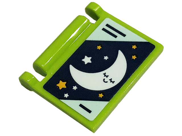 Lego Minifigure, Utensil Book Cover with Stars and Moon Pattern (Sticker) - Set 41449 / Lime