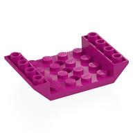 Lego Brick Sloped Inverted 45° 6 x 4 Double with 4 x 4 Recessed and 3 Holes / Magenta