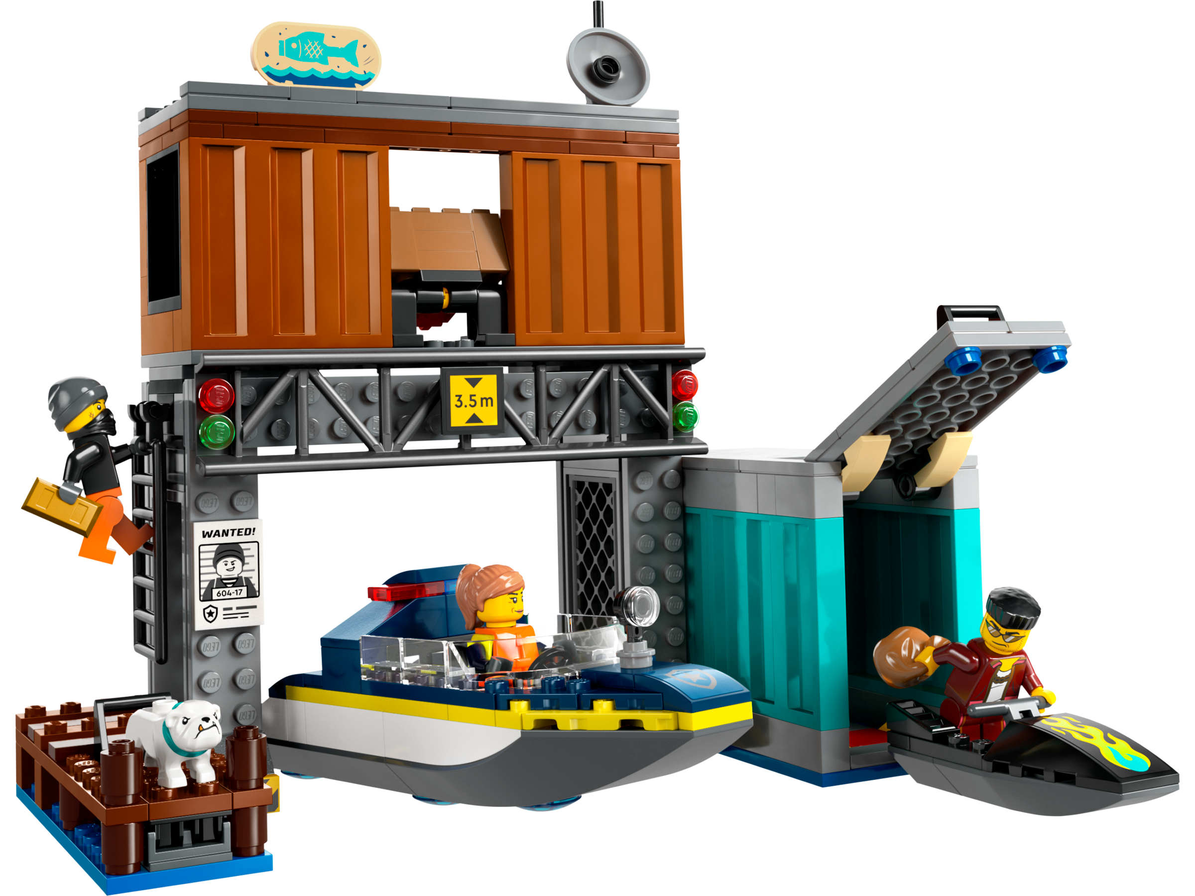 Lego Police Speedboat and Crooks' Hideout