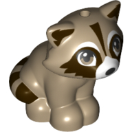 Lego Animal, Raccoon Sitting, With Dark Brown Markings print / Dark Tan