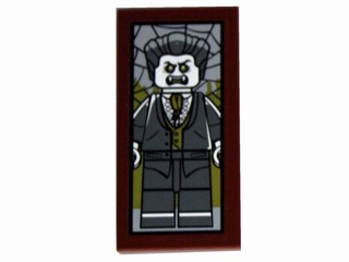 Lego Tile 2 x 4 with Lord Vampyre Portrait Pattern (Sticker) - Set 10228