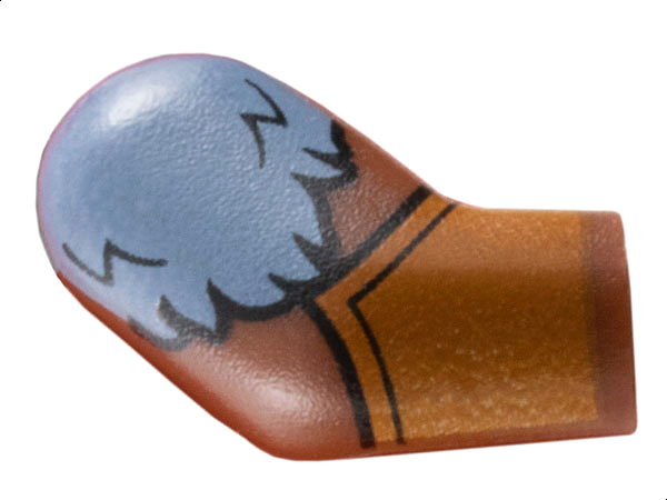 Lego Arm, Right with Sand Blue Fur and Dark Orange Gauntlet Pattern / Reddish Brown