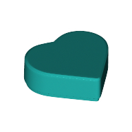 Lego Tile 1 x 1 Heart / Dark Turquoise