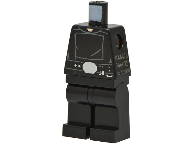Lego Body SMART Minifigure, Torso with Black Hips and Legs with SW Jedi Robe with Belt with Silver Accessories Pattern