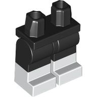 Lego Hips with Black Legs and White Boots Pattern / Black