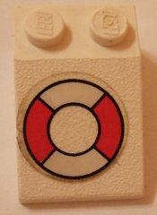 Lego Slope 33 3 x 2 with Life Preserver Pattern (Sticker) - Set 314-1
