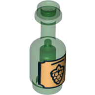 Lego Equipment Bottle with Black Grapes on Gold Background Label Print