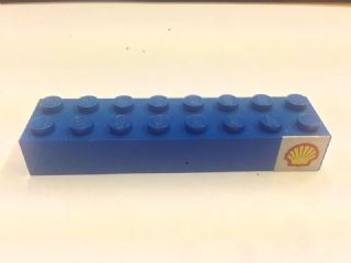 Lego Brick 2 x 8 with Shell Logo Pattern Model Right Side (Sticker) - Set 392-1
