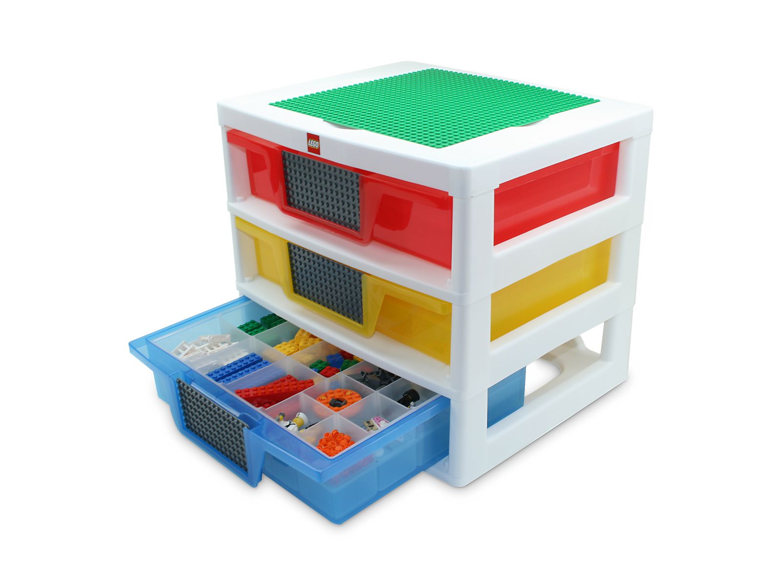 Lego 3-Drawer Storage (White - Red/Yellow/Blue)