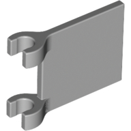 Lego Flag 2 x 2 Square, Flat Clip Edge [Thick Clips] / Light Bluish Gray