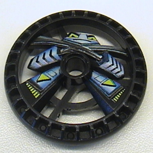 Lego Technic Disc 5 x 5 Notched, Ninja Print / Black