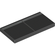 Lego Tile 2 x 4 with Car Door print / Black