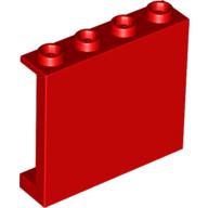 Lego Panel 1 x 4 x 3 [Side Supports / Hollow Studs] / Red