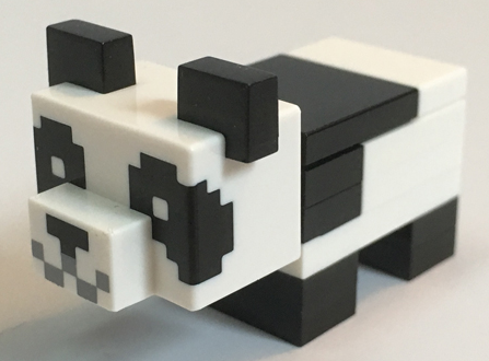 Lego Minecraft Panda, Baby (Black Plate with Bar Handle) - Brick Built