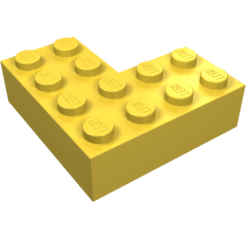 Lego Brick 4 x 4 Corner / Yellow