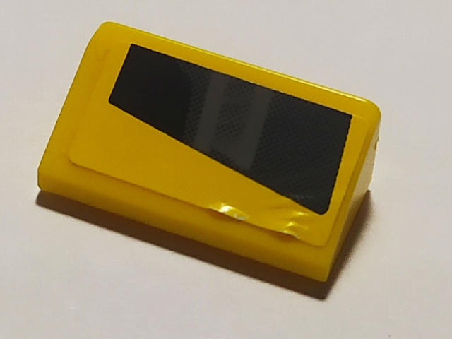 Lego Slope 30 1 x 2 x 2/3 with Black Headlight Pattern Model Right Side (Sticker) - Set 8169 / Yellow