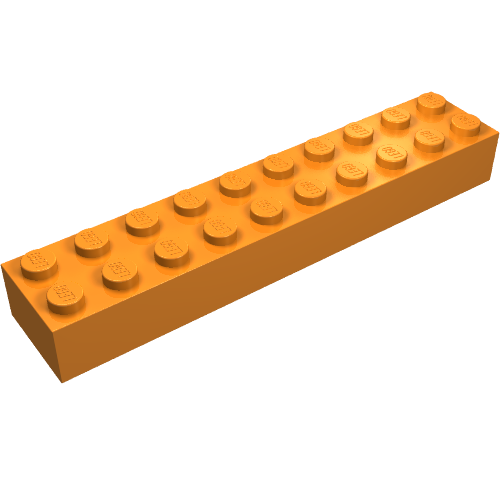 Lego Brick 2 x 10 / Orange