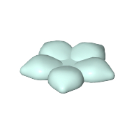 Lego Clikits Icon, Flower 2 x 2 Large, 5 Petals with Pin / Aqua