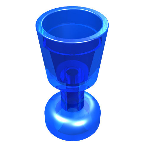 Lego Equipment Goblet / Glass / Trans-Dark Blue