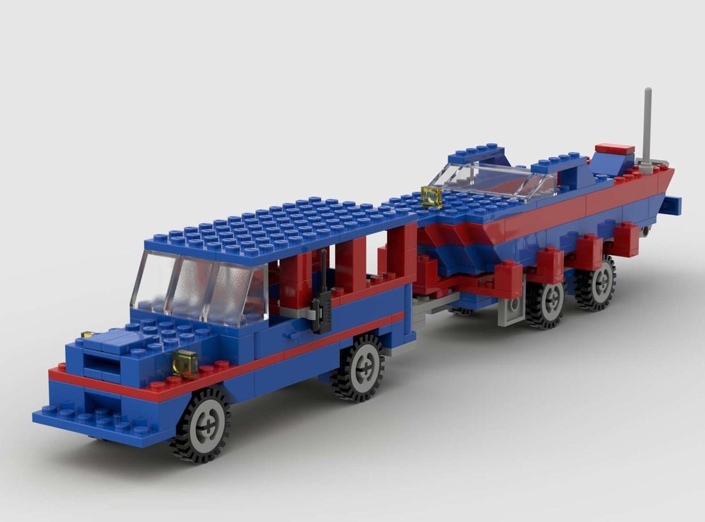 Lego 733 jeep with motor boat