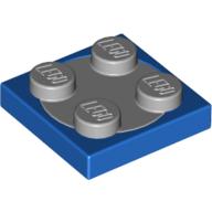 Lego Turntable 2 x 2 Plate, Light Bluish Gray Top [Complete Assembly] / Blue