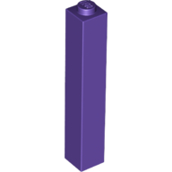 Lego Brick 1 x 1 x 5 with Solid Stud / Dark Purple