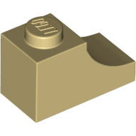Lego Brick Curved 2 x 1 with Inverted Cutout / Tan