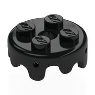 Lego Plate Special Round 2 x 2 with Melting Drops/Icing on Sides / Black