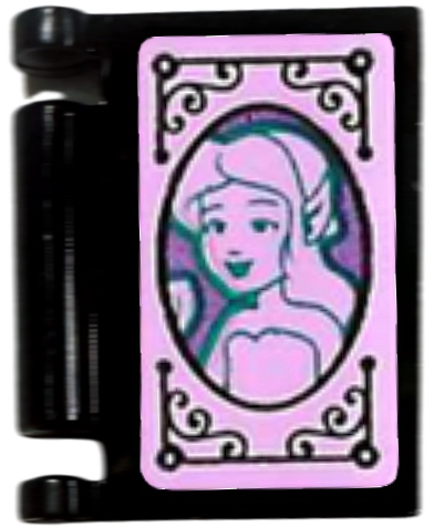 Lego Minifigure, Utensil Book Cover with Elves Princess and Black Filigree on Bright Pink Background Pattern (Sticker) - Set 42606