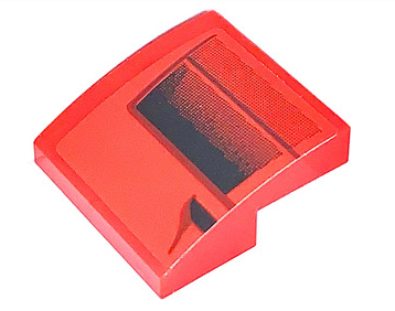 Lego Slope, Curved 2 x 2 x 2/3 with Black Faded Air Vents Pattern Model Right Side (Sticker) - Set 75890