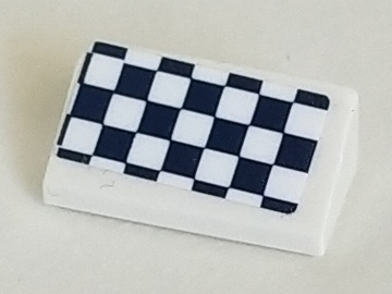 Lego Slope 30 1 x 2 x 2/3 with Black and White Checkered Pattern (Sticker) - Set 41348