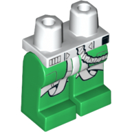 Lego Hips and Green Legs with Bright Light Blue Flight Straps and Hose Print / White