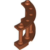 Lego Fence Spindled 4 x 4 x 2 Quarter Round with 2 Studs / Dark Orange