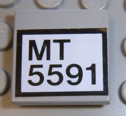 Lego Tile 2 x 2 with 'MT 5591' Pattern (Sticker) - Set 5591