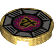 Lego Tile Round 2 x 2 with Airjitzu Earth Symbol Print